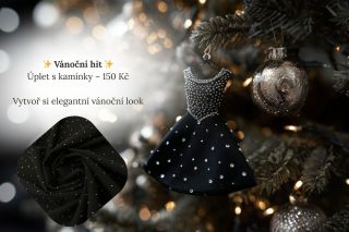 ✨ Vánoční hit! Úplet s kamínky – jen 150 Kč ✨ Hledáte látku, která rozzáří váš outfit? Tento černý úplet se štrasovými...